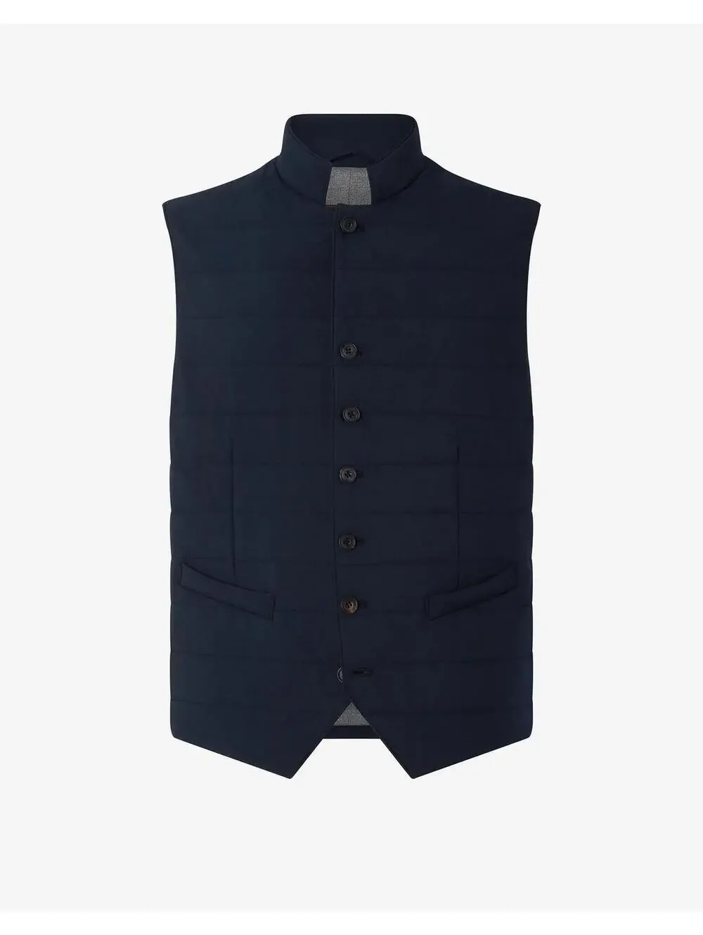 $695 NWOT Corneliani Mens Blue Padded Techno Poplin Gilet Vest Size 48 XXL Lined